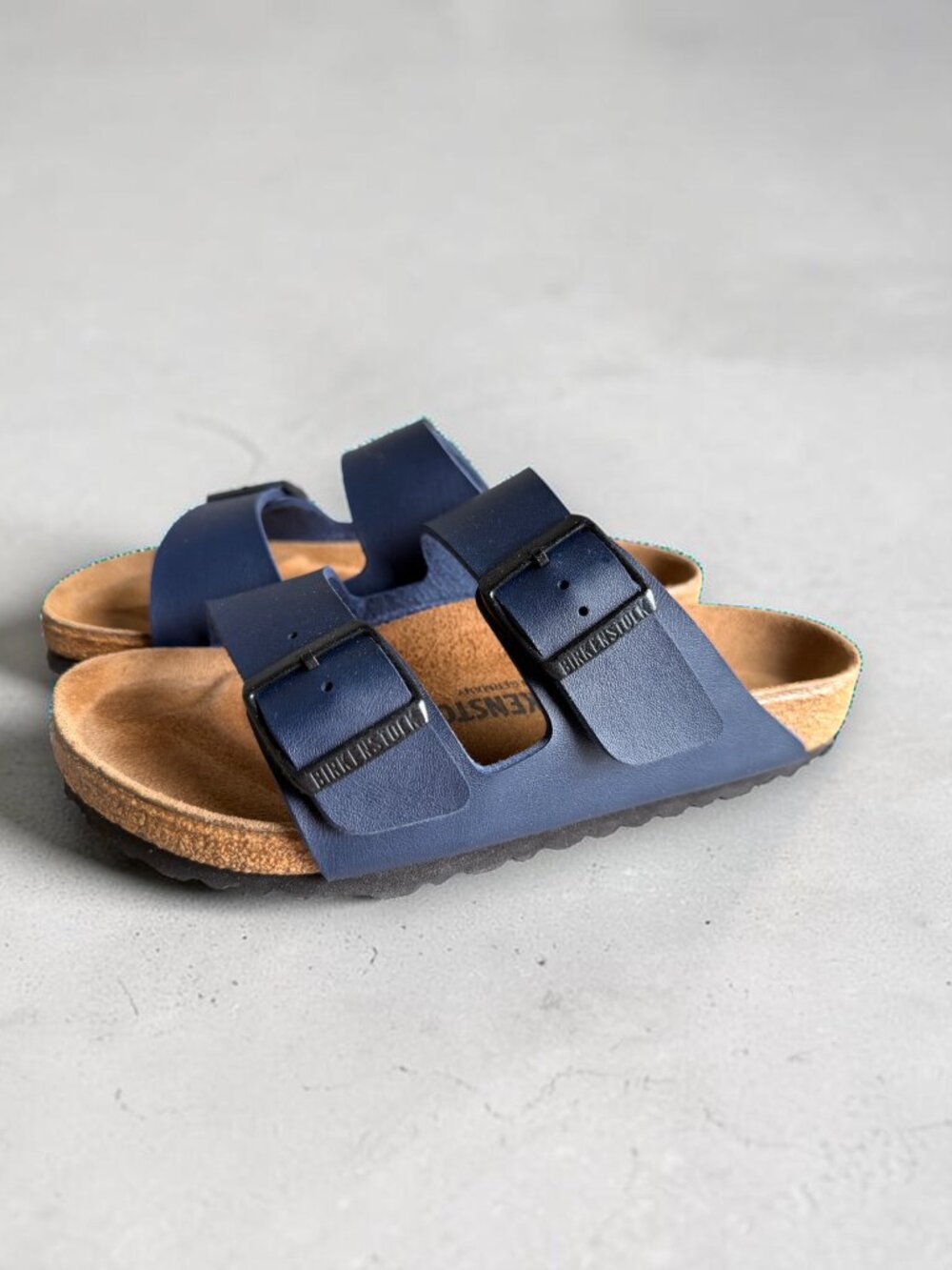 Birkenstock Arizona Blue Vegan Synthetic Black Buckle Regular Width  W6 M4 37 EU - Picture 7 of 12